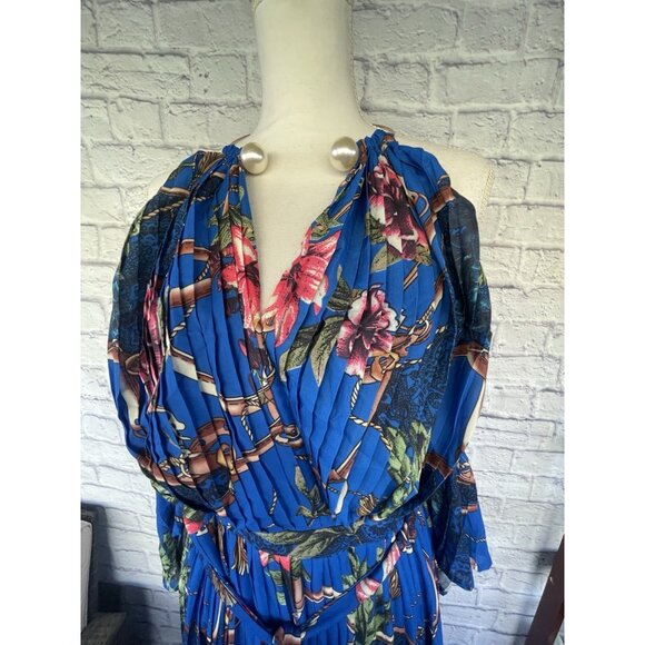 Latiste  Floral Print Maxi Dress Accordion-Pleated  Chiffon Sleeve Size 1X - Picture 6 of 11